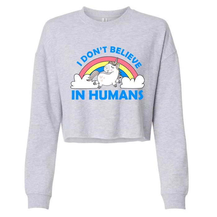 I Don't Believe In Humans Cropped Pullover Crew