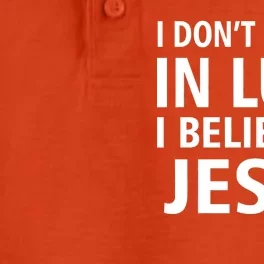 I Don't Believe In Luck, I Believe In Jesus Dry Zone Grid Performance Polo