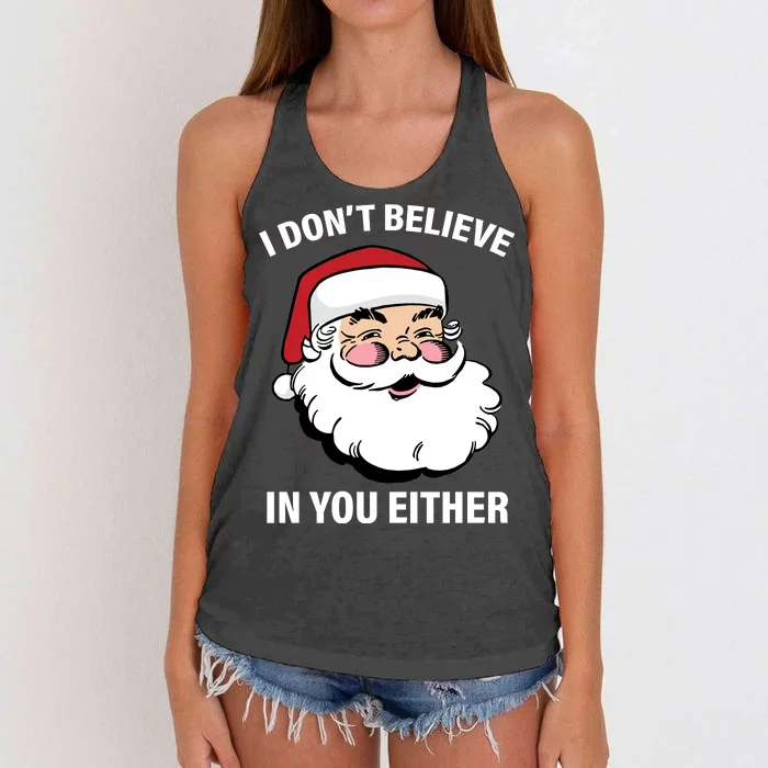 I Don't Believe In You Either X-Mas Women's Knotted Racerback Tank