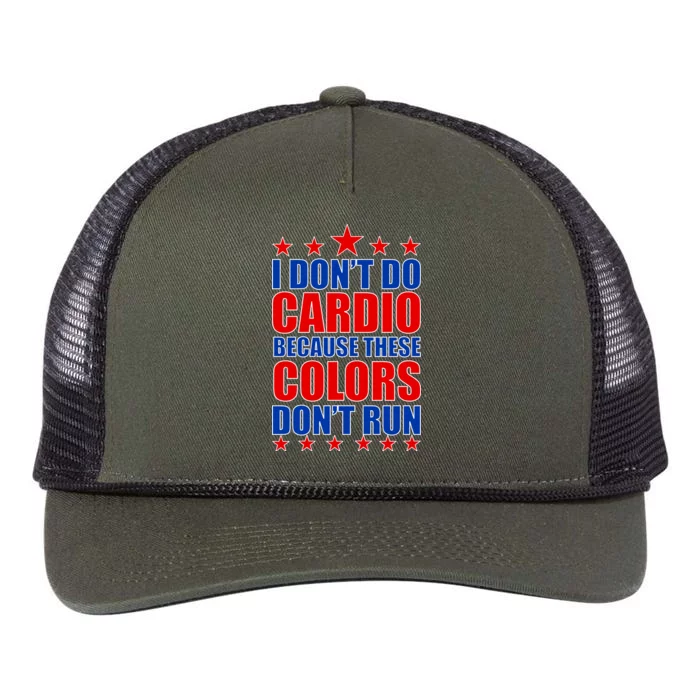 I Don't Do Cardio Because These Colors Don't Run Retro Rope Trucker Hat Cap