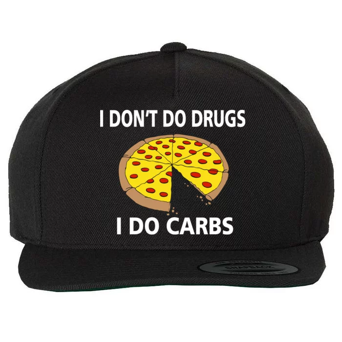 I Don't Do Drugs I Do Carbs Wool Snapback Cap