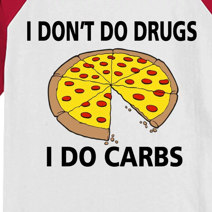 I Don't Do Drugs I Do Carbs Kids Colorblock Raglan Jersey