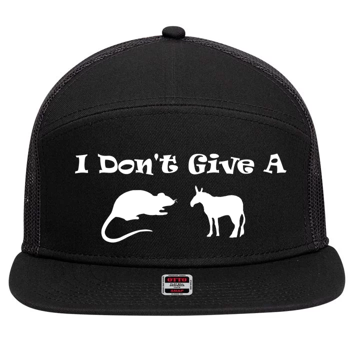 I Don't Give A Rat's Ass 7 Panel Mesh Trucker Snapback Hat