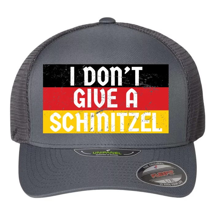 I Don't Give A Schnitzel Funny Oktoberfest Flexfit Unipanel Trucker Cap