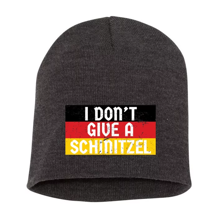 I Don't Give A Schnitzel Funny Oktoberfest Short Acrylic Beanie