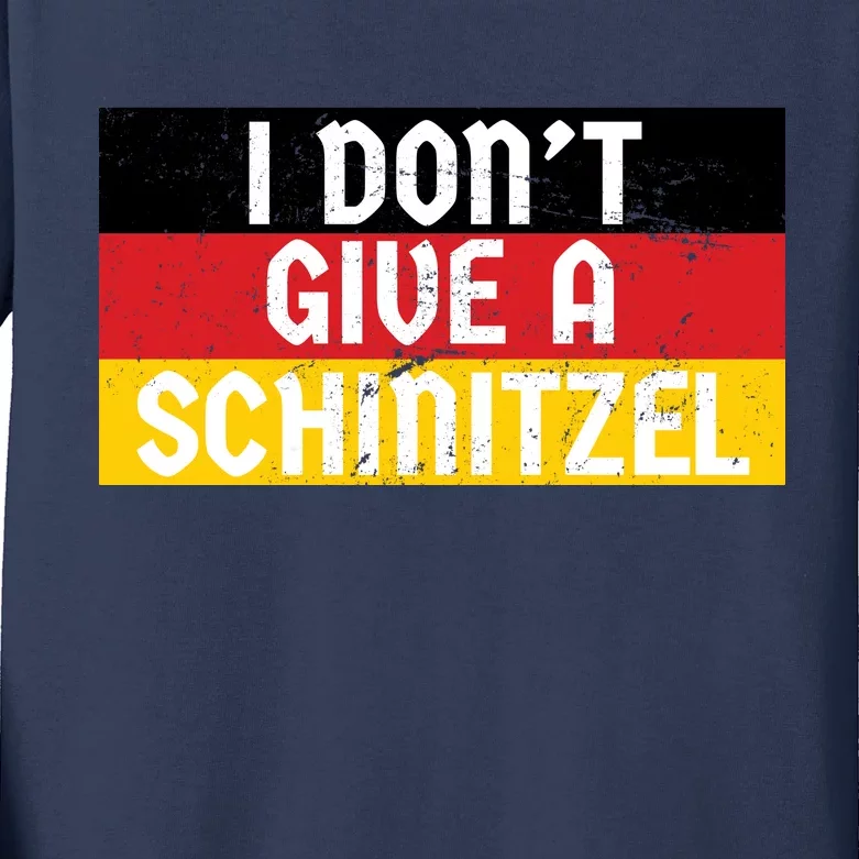 I Don't Give A Schnitzel Funny Oktoberfest Kids Long Sleeve Shirt