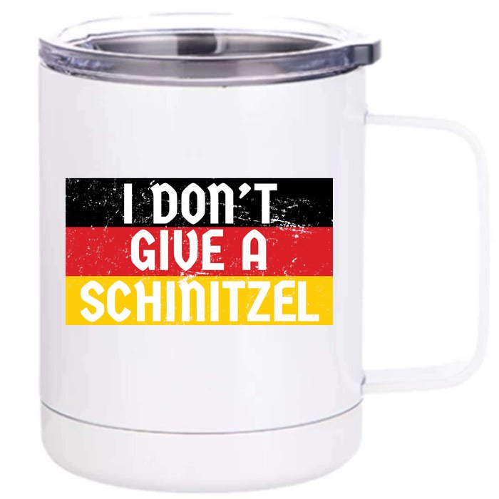 I Don't Give A Schnitzel Funny Oktoberfest Front & Back 12oz Stainless Steel Tumbler Cup