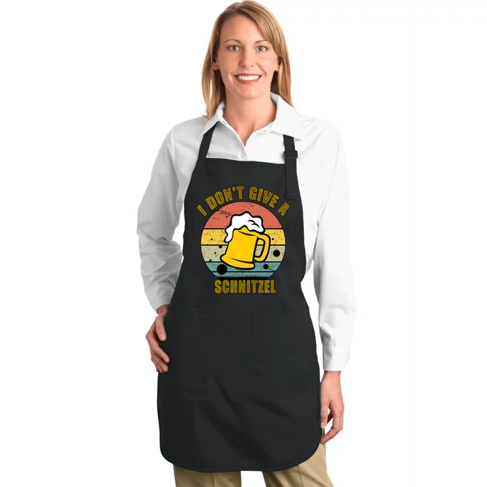 I Don't Give A Schnitzel Funny Oktoberfest Beer Full-Length Apron With Pocket