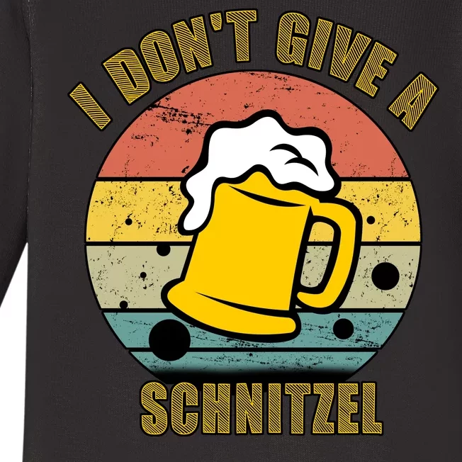 I Don't Give A Schnitzel Funny Oktoberfest Beer Baby Long Sleeve Bodysuit