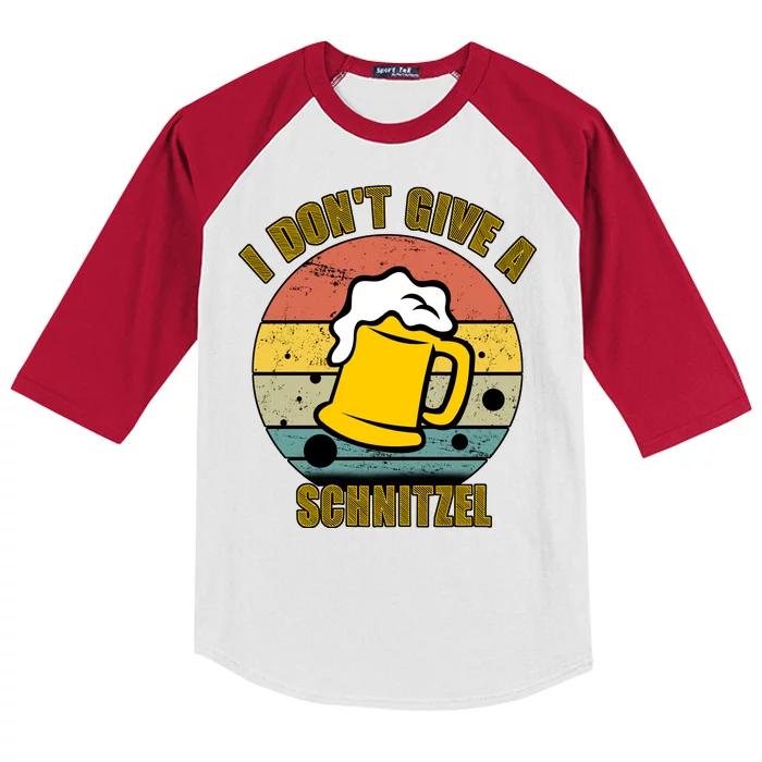 I Don't Give A Schnitzel Funny Oktoberfest Beer Kids Colorblock Raglan Jersey