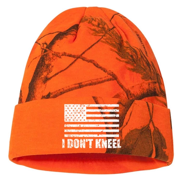 I Dont Kneel Distressed USA Flag Kati - 12in Camo Beanie