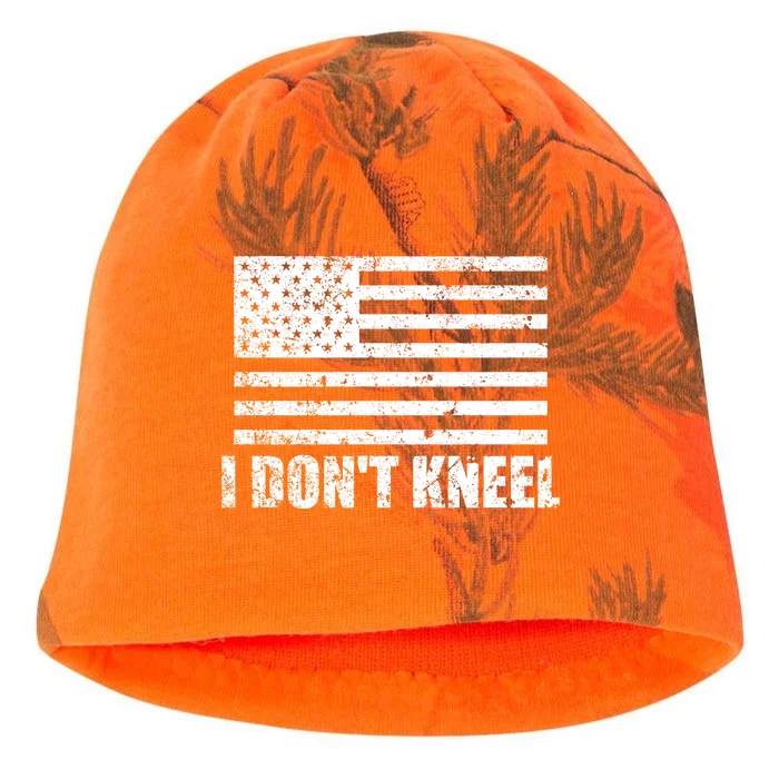 I Dont Kneel Distressed USA Flag Kati - Camo Knit Beanie