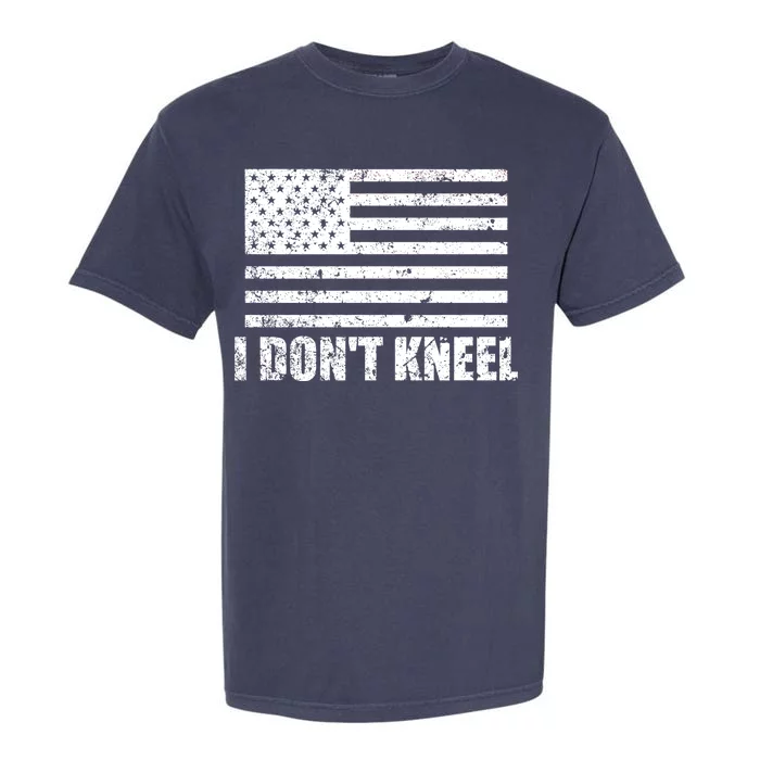 I Dont Kneel Distressed USA Flag Garment-Dyed Heavyweight T-Shirt