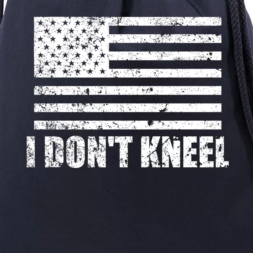 I Dont Kneel Distressed USA Flag Drawstring Bag