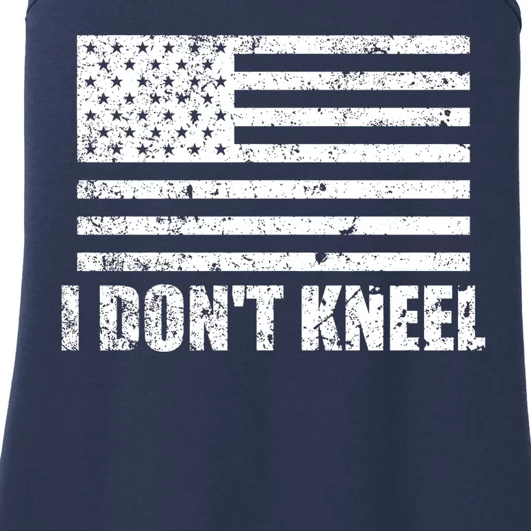 I Dont Kneel Distressed USA Flag Ladies Essential Tank