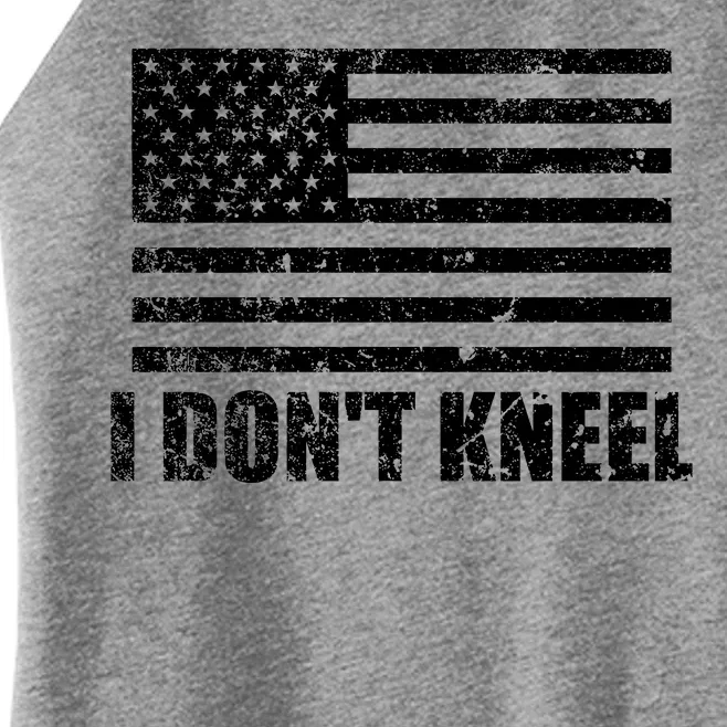 I Dont Kneel Distressed USA Flag Women’s Perfect Tri Rocker Tank