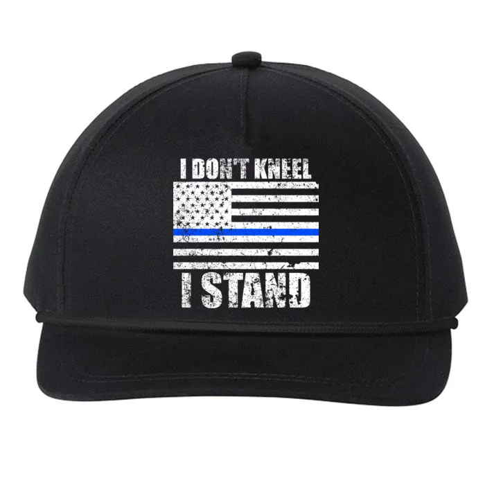 I Dont Kneel I Stand USA Blue Line Flag Snapback Five-Panel Rope Hat