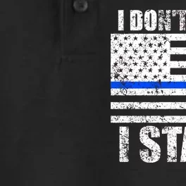 I Dont Kneel I Stand USA Blue Line Flag Dry Zone Grid Performance Polo