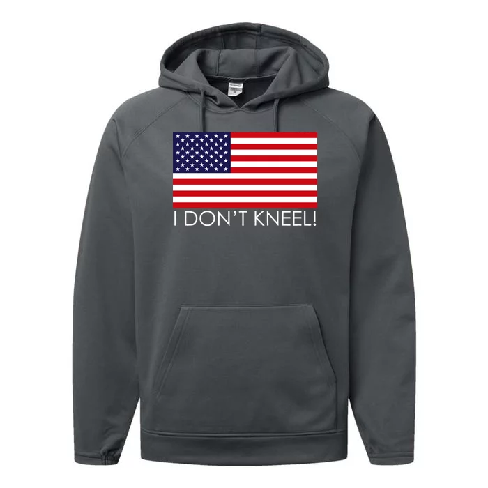 I Don't Kneel USA Flag Performance Fleece Hoodie