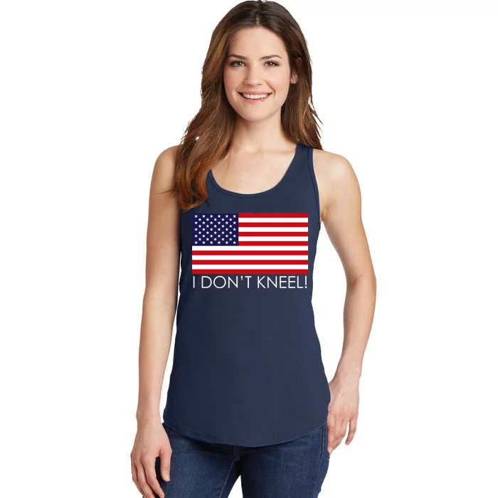 I Don't Kneel USA Flag Ladies Essential Tank