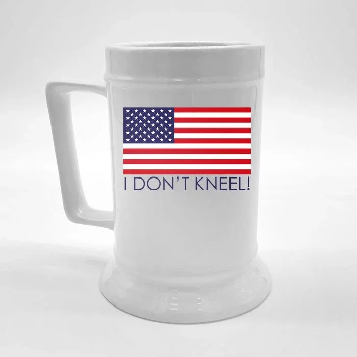 I Don't Kneel USA Flag Front & Back Beer Stein