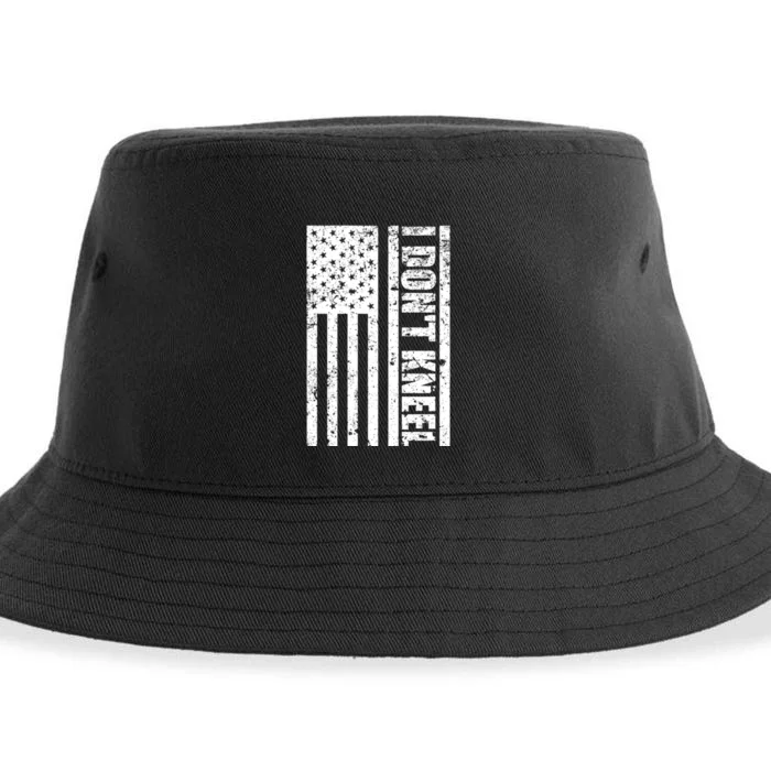 I Dont Kneel Vintage USA Flag Sustainable Bucket Hat