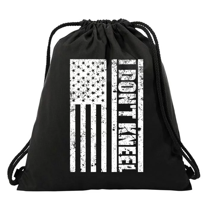 I Dont Kneel Vintage USA Flag Drawstring Bag