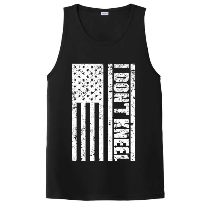 I Dont Kneel Vintage USA Flag Performance Tank