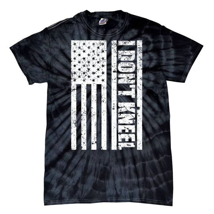 I Dont Kneel Vintage USA Flag Tie-Dye T-Shirt