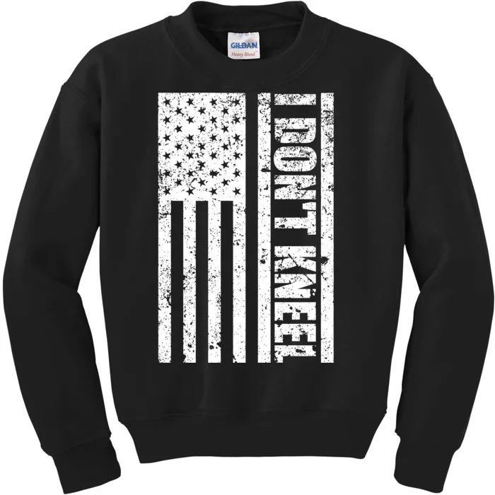 I Dont Kneel Vintage USA Flag Kids Sweatshirt