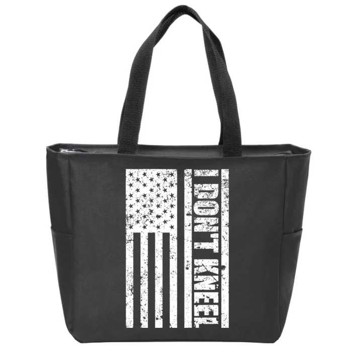 I Dont Kneel Vintage USA Flag Zip Tote Bag