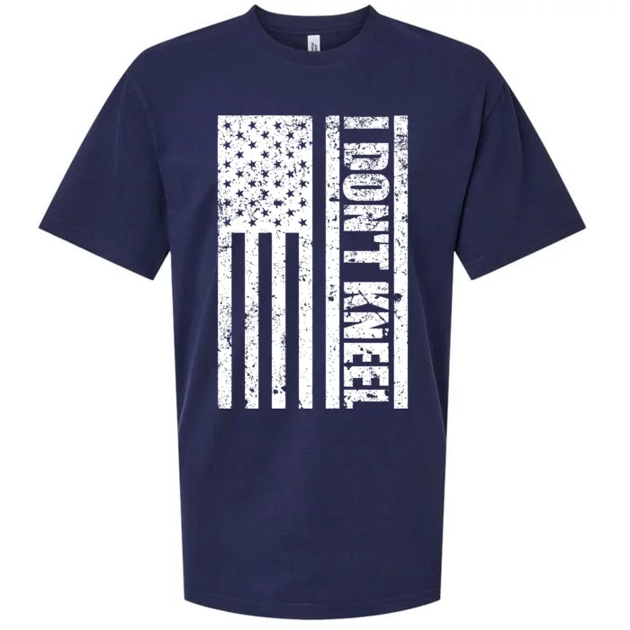 I Dont Kneel Vintage USA Flag Sueded Cloud Jersey T-Shirt