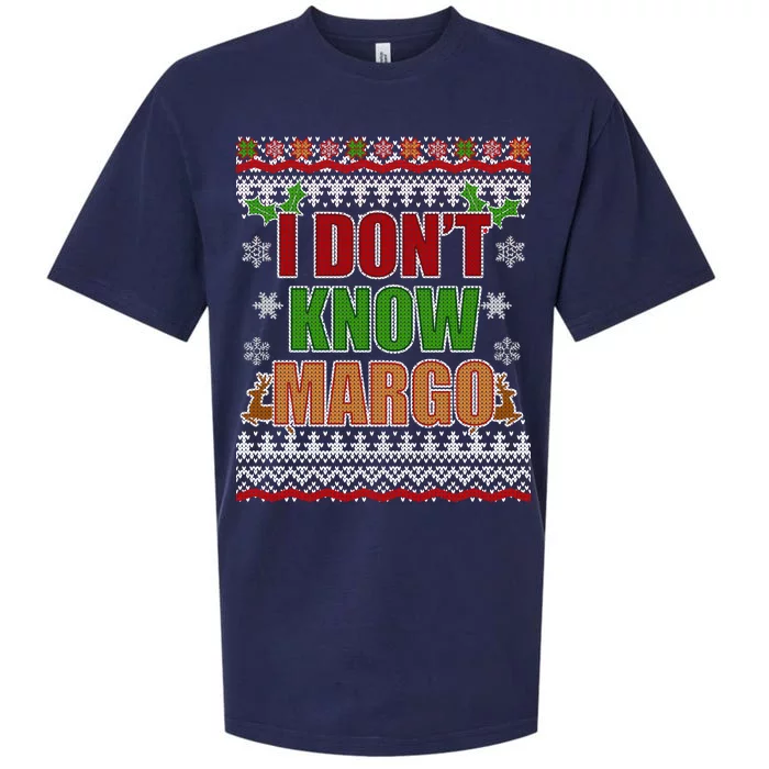 I Don't Know Margo Ugly Christmas Sueded Cloud Jersey T-Shirt