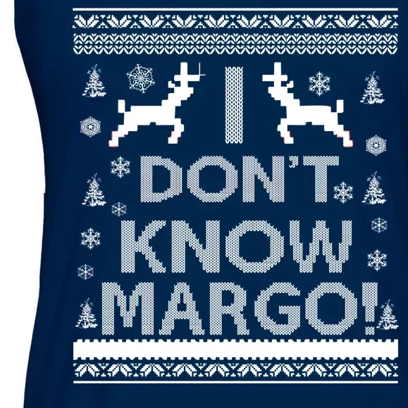 I Don't Know Margo Ugly Christmas Sweater Funny Ladies Essential Flowy Tank