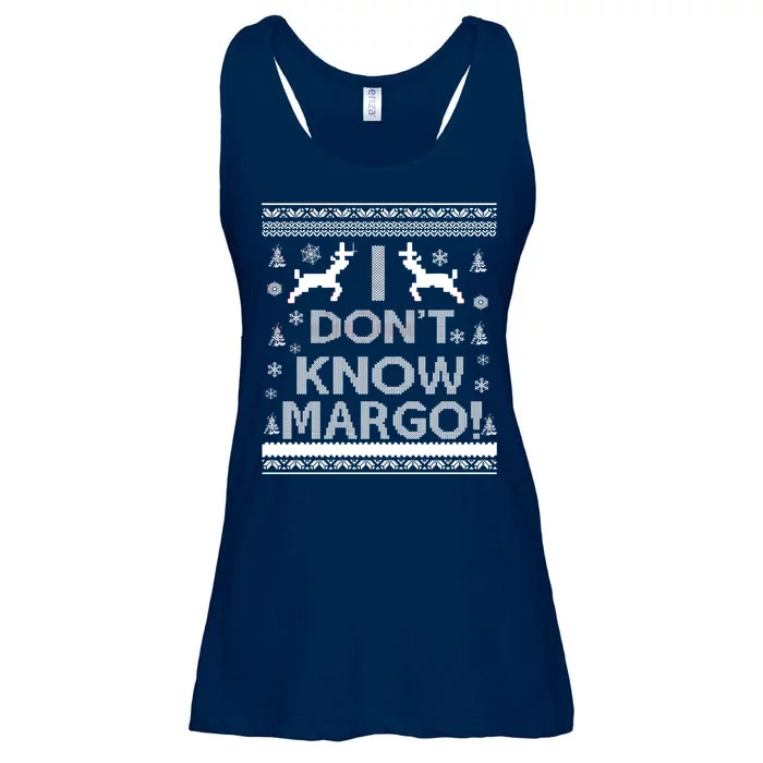 I Don't Know Margo Ugly Christmas Sweater Funny Ladies Essential Flowy Tank