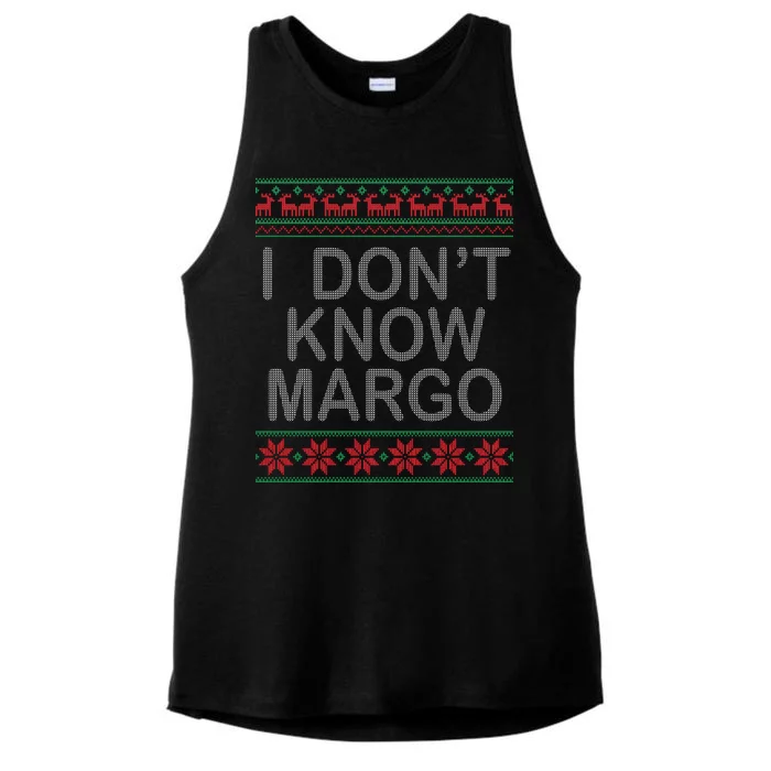 I Don't Know Margo Ugly Matching Christmas Ladies Tri-Blend Wicking Tank