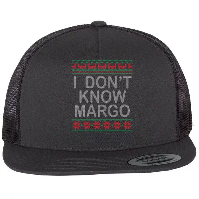 I Don't Know Margo Ugly Matching Christmas Flat Bill Trucker Hat