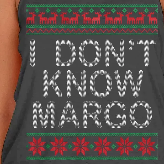 I Don't Know Margo Ugly Matching Christmas Women's Knotted Racerback Tank