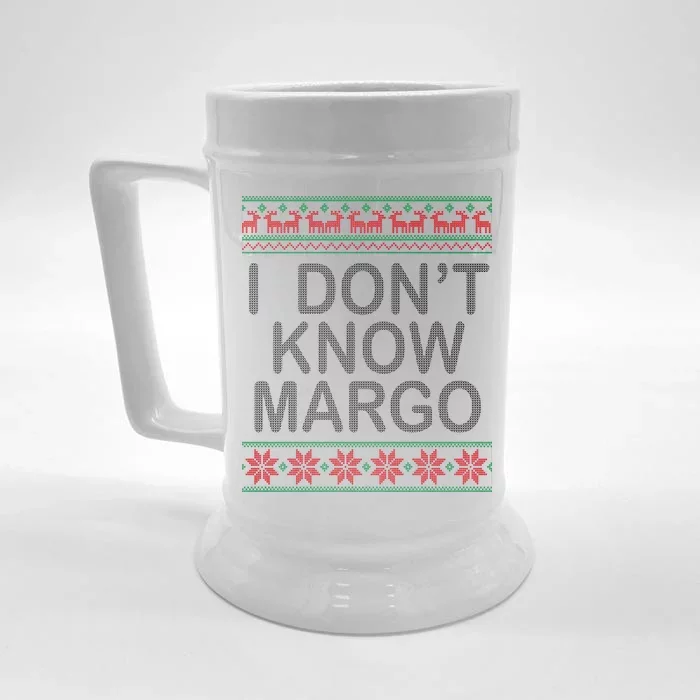 I Don't Know Margo Ugly Matching Christmas Front & Back Beer Stein