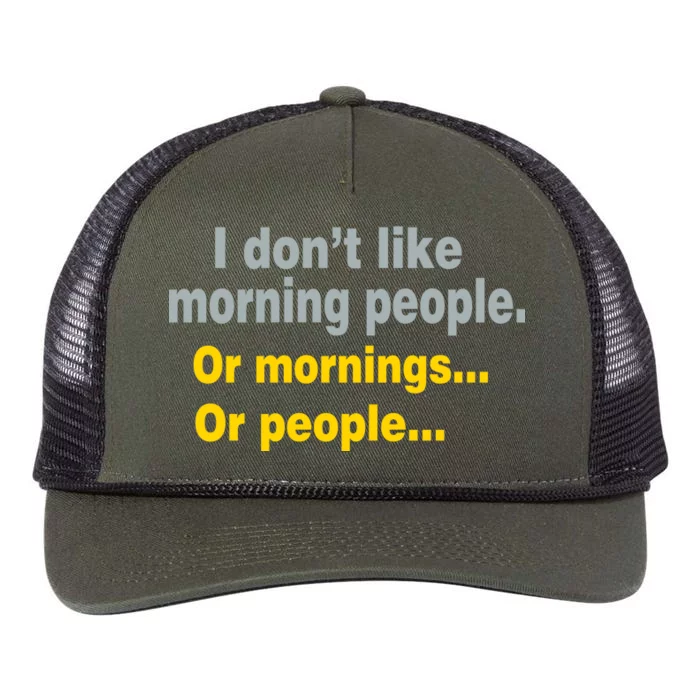 I Don't Like Morning People Retro Rope Trucker Hat Cap