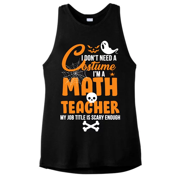 I Don't Need A Costume I'm A Math Teacher Ladies Tri-Blend Wicking Tank