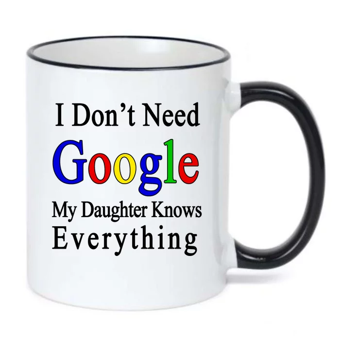 I Don't Need Google My Daughter Knows Everything Black Color Changing Mug