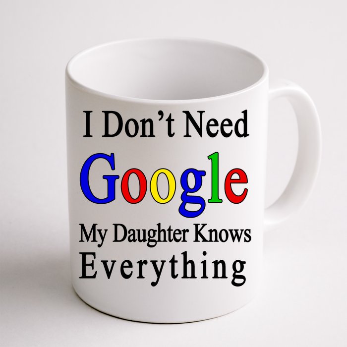 I Don't Need Google My Daughter Knows Everything Front & Back Coffee Mug