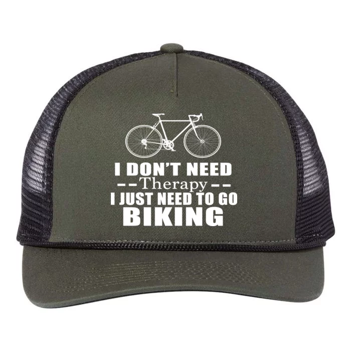 I Don't Need Therapy I Just Need To Go Biking Retro Rope Trucker Hat Cap