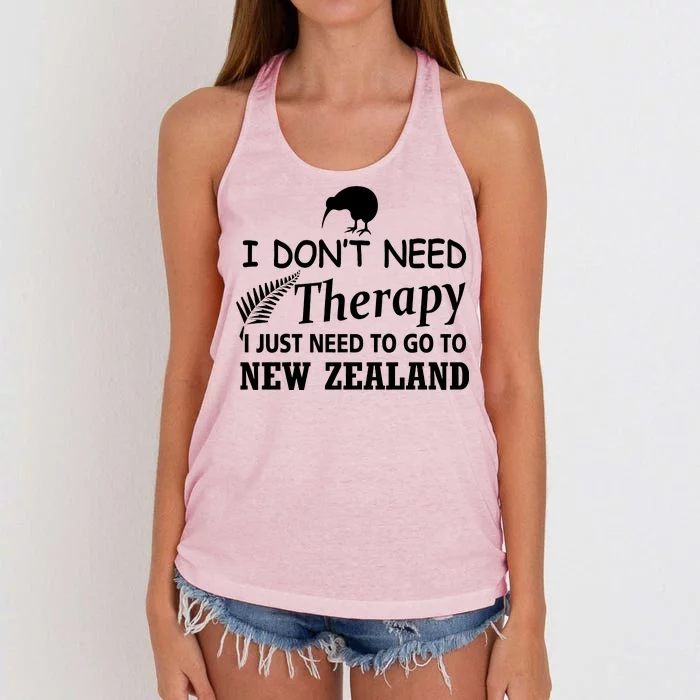 I Don't Need Therapy I Just Need To Go To New Zealand Women's Knotted Racerback Tank