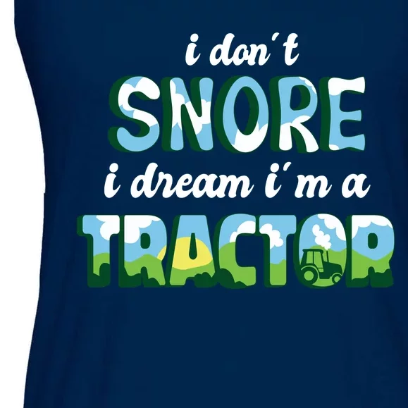 I Don't Snore I Dream I'm A Tractor Ladies Essential Flowy Tank