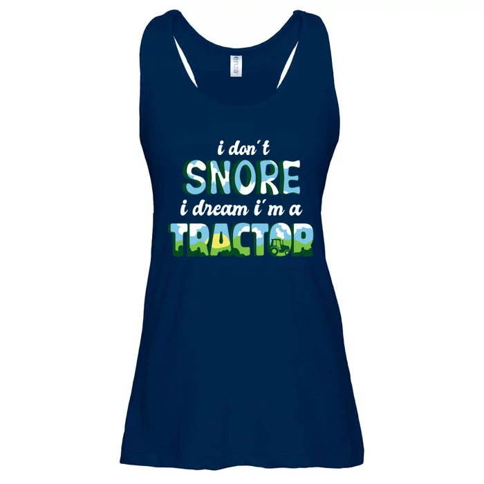 I Don't Snore I Dream I'm A Tractor Ladies Essential Flowy Tank