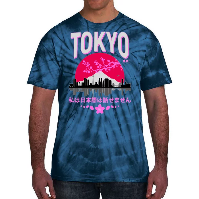 I Don't Speak Japanese Tokyo Skyline Tie-Dye T-Shirt