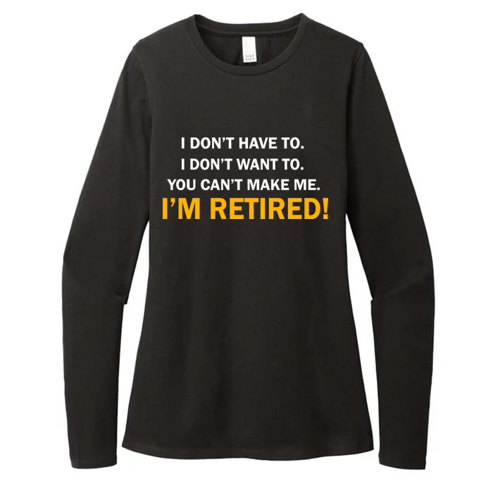 I Don't Want To I'm Retired Womens CVC Long Sleeve Shirt