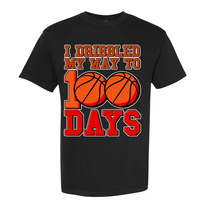 I Dribbled My Way To 100 Days Basketball Garment-Dyed Heavyweight T-Shirt